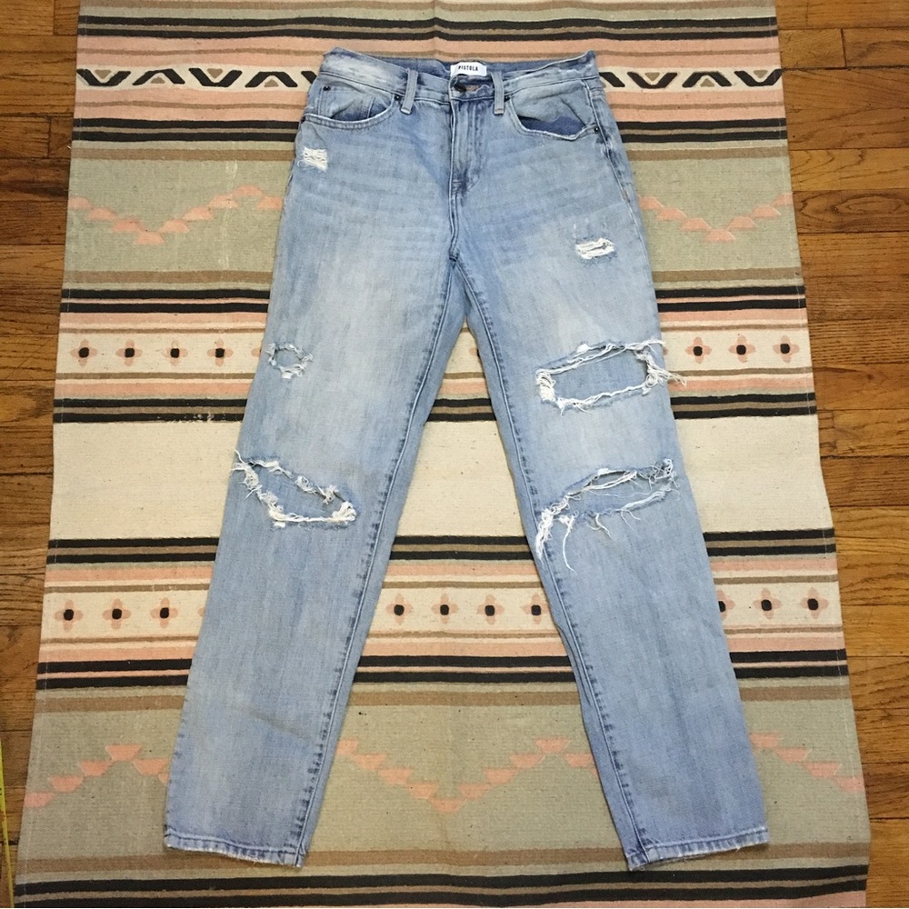 Pistola 25 women’s distressed skinny jeans flawed fabric pulling away on seam - Picture 6 of 11